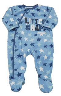 Modrý fleecový overal s nápisem a hvězdičkami George 