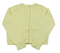 Žlutý vzorovaný propínací crop svetr M&S