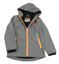 Šedá softshellová bunda s kapucí Dopodopo