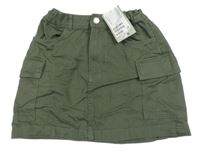 Nové - Khaki cargo riflová sukně H&M
