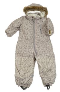 Růžová kytičkovaná zimní kombinéza H&M