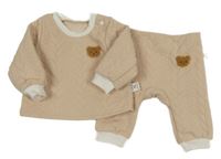 2set - Béžová vzorovaná mikina s medvídkem + kalhoty Shein