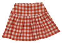 Červeno-bílá kostkovaná skládaná sukně George 