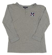 Šedé melírované triko s písmenkem Maine