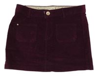 Purpurová manšestrová sukně Zara 