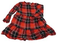 Červeno-černé kostkované flanelové šaty F&F