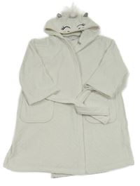 Bílý plyšový vzorovaný župan s kapucí River Island