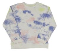 Bílo-barevná batikovaná mikina Primark