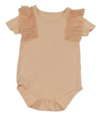 Světlerůžové žebrované body s tylovými volánky 