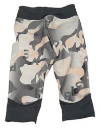 Šedo-broskvové sportovní capri legíny 