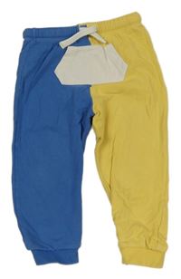 Modro-žluté tepláky s klokankou M&S