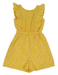 Narcisový kytičkovaný letní overal s volánky Primark 