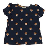 Tmavomodré tričko s tygry Koko Noko 