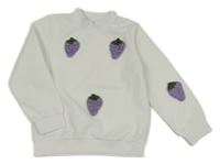 Bílá vzorovaná mikina s ostružinami