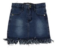 Tmavomodrá riflová roztřepená sukně Relish