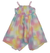 Barevné šifonové asymetrické šaty H&M