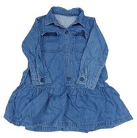 Modré riflové šaty s límečkem St. Bernard