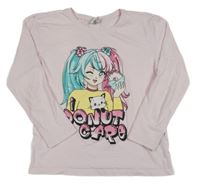 Světlerůžové triko s potiskem Page one young