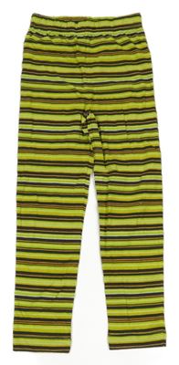 Limetkovo-šedo-oranžové pruhované legíny Miss Bonday