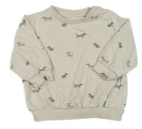 Béžová oversize mikina s pejsky H&M
