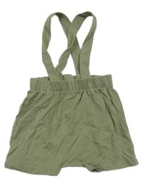 Khaki bavlněné kraťasy s kšandami H&M