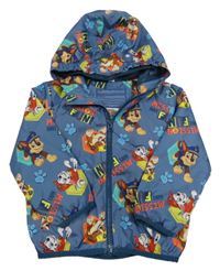 Modrá šusťáková jarní bunda s Paw Patrol a kapucí Nickelodeon