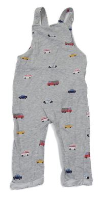 Šedé melírované laclové tepláky s auty H&M