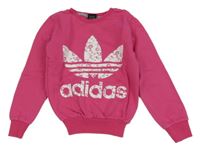 Růžová mikina s logem Adidas