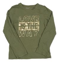 Khaki triko s nápisem Primark