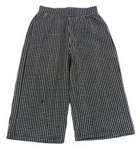 Černo-bílé kostkované culottes kalhoty F&F