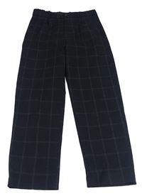 Černo-bílé kostkované loose waist slavnostní kalhoty H&M