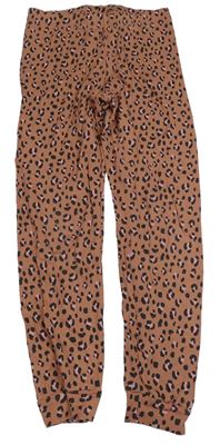 Kakaovo-černo-světlerůžové vzorované pyžamové kalhoty H&M