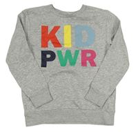 Šedá melírovaná mikina s nápisy H&M