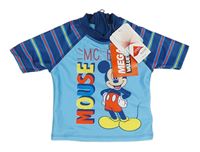 Modro-tmavomodro-pruhované UV tričko s Mickey Disney