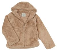 Pudrová kožešinová podšitá bunda s kapucí George