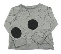 Šedá melírovaná mikina s kruhy a kolečky name it.