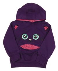 Purpurová mikina s kočičkou a kapucí Kiki&Koko