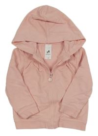 Světlerůžová propínací mikina s kapucí C&A