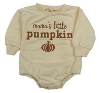 Vanilkové teplákové body s nápisy a dýní 