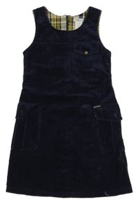 Tmavomodré cargo manšestrové šaty Chevignon