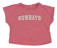 Růžové crop tričko s nápisem name it.