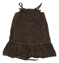 Hnědo-černé vzorované riflové šaty M&S