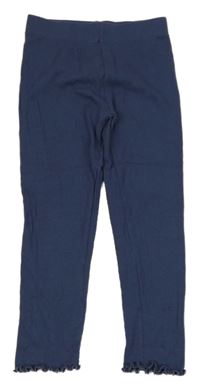 Tmavomodré žebrované legíny PRIMARK