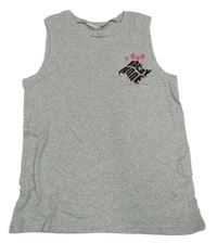 Šedé melírované tílko s nápisy H&M