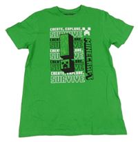 Zelené tričko s Minecraft PRIMARK