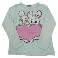 Mátové pyžamové triko s Lille Skutt - BAMSE a srdíčky LINDEX