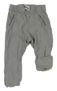 Šedé pruhované chino podšité kalhoty H&M