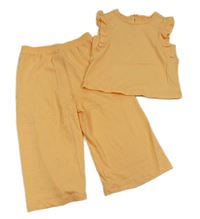 2set - Oranžové tričko s volánky + culottes kalhoty George