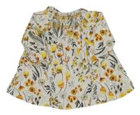 Bílá květovaná bavlněná šatová tunika Next