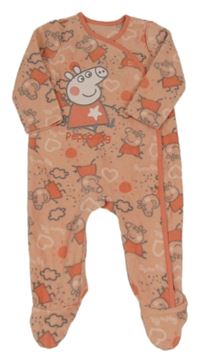 Růžový fleecový overal s Peppou